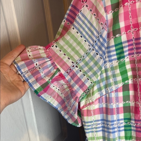 Crown & Ivy Plaid Maxi Dress - Pink, Green, Blue - Picture 2 of 3